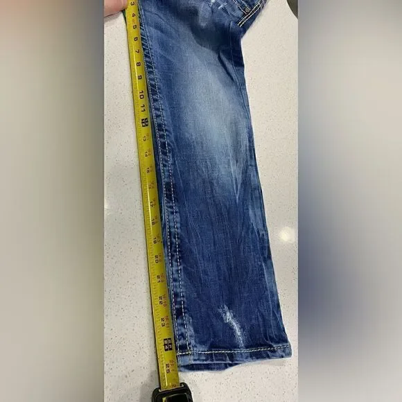 BKE 27x25 Sabrina Distressed Low Rise Stretch Cropped Denim Jeans EUC - Picture 5 of 10